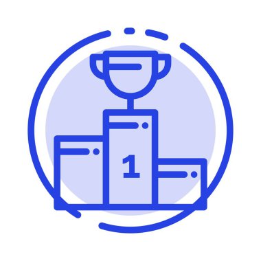 Kase, tören, şampiyon, fincan, Goblet mavi noktalı çizgi çizgi simgesi