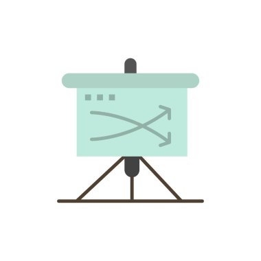 Stratejik, Iş, Plan, Planlama, Grafik Düz Renk Simgesi. Vec