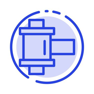 Film, Fotoğraf, Makara Mavi Noktalı Çizgi Simgesi