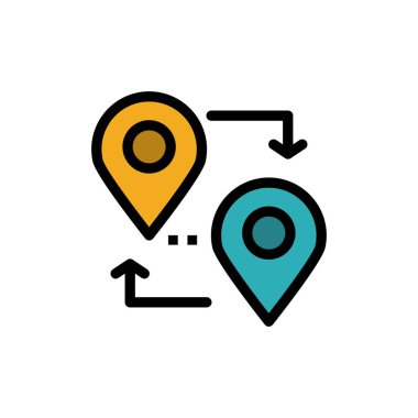 Konum, Harita, Işaretçi, Seyahat Düz Renk Simgesi. Vektör simgesi yasağı