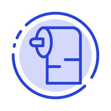 Temizlik, Kağıt, Doku Mavi Noktalı Çizgi Simgesi