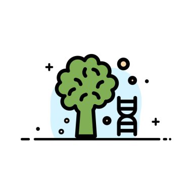 Bilgi, DNA, Bilim, Ağaç İşleri Düz Çizgisi Simge ve