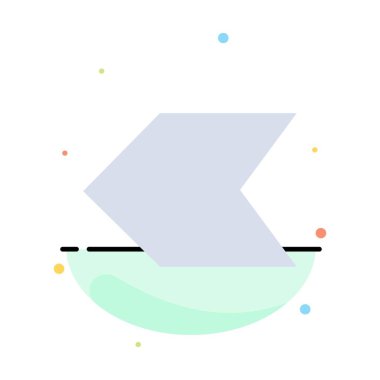 Ok, Işaretçi, Sol Soyut Düz Renk Simgesi Şablonu