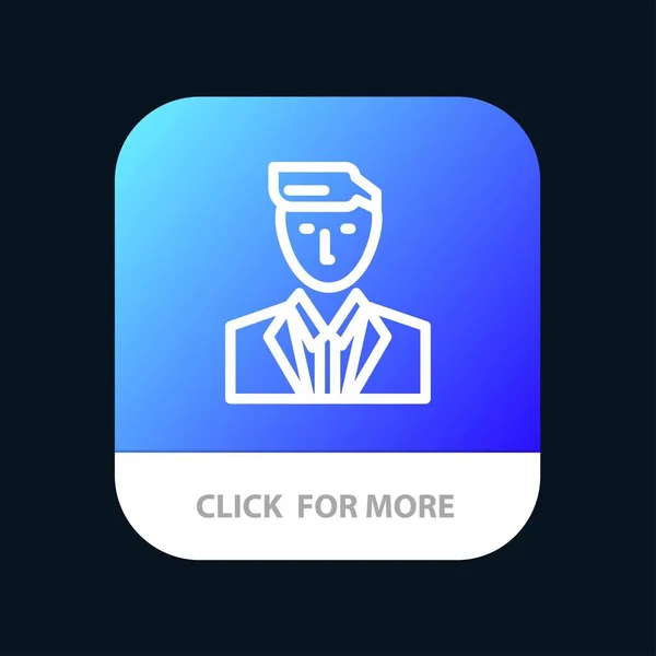 Chefe, Ceo, Chefe, Líder, Mr Mobile App Button. Android e IOS L — Vetor de Stock