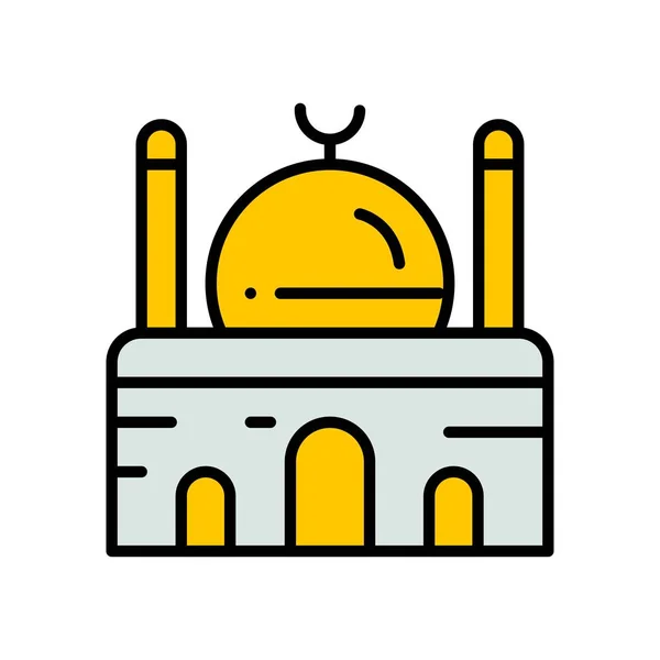 Iconos de Ramadán. Islam musulmán oración y ramadán kareem delgada línea — Vector de stock