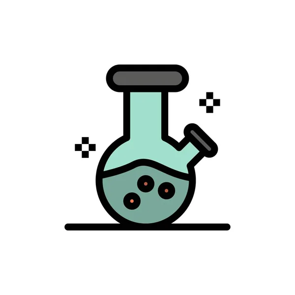 Demo flask, Lab, Potion Flat Color Icon. Banner de ícone de vetor Tem — Vetor de Stock