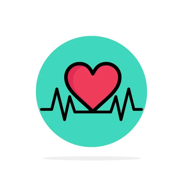 Heartbeat, Amour, Coeur, Mariage Résumé Cercle Fond Plat — Image vectorielle