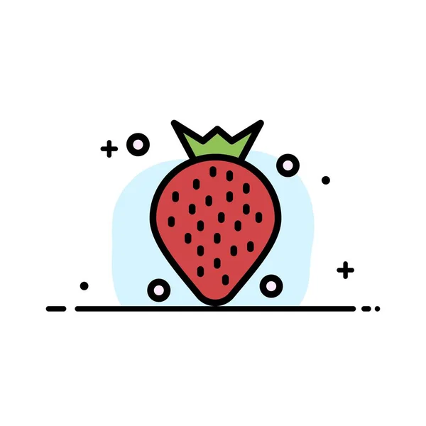 Φράουλα, φαγητό, φρούτα, Berry επιχείρηση επίπεδη γραμμή γεμισμένο εικονίδιο V — Διανυσματικό Αρχείο
