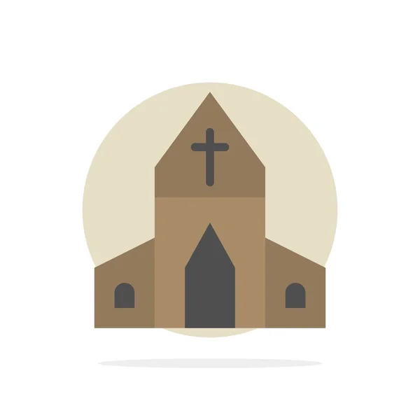 Kerk, huis, Pasen, kruis abstracte cirkel achtergrond platte Col — Stockvector