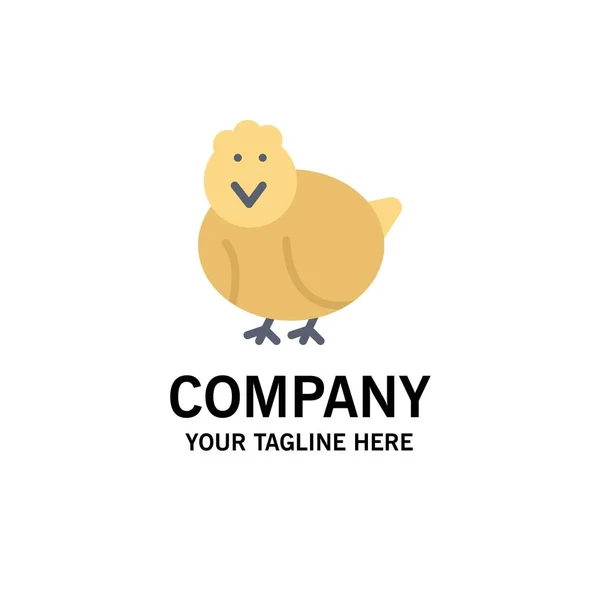 Pollo, Pasqua, Bambino, Happy Business Logo Template. Colore piatto — Vettoriale Stock