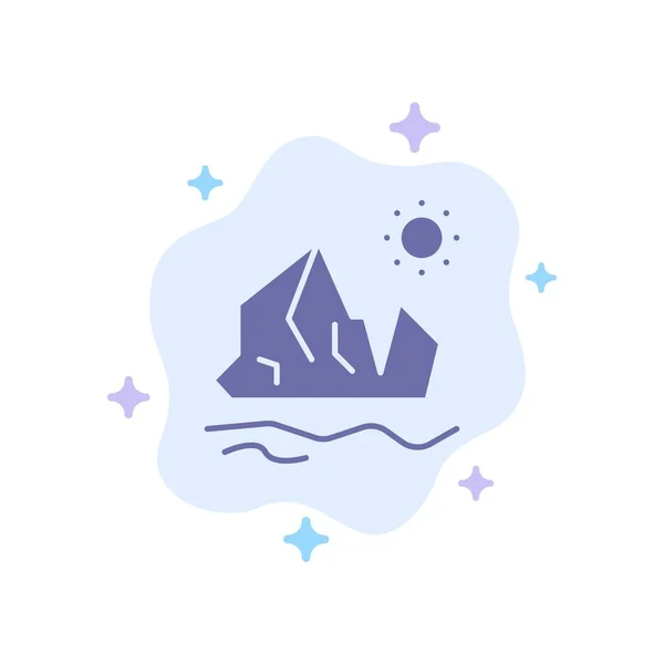 Ökológia, környezetvédelem, jég, Iceberg, olvadáspont kék ikon Abstrac — Stock Vector