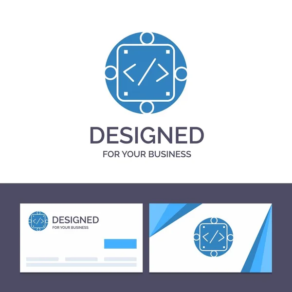 Креативна візитна картка і логотип шаблон Код, Нетиповий, Реалізація — стоковий вектор
