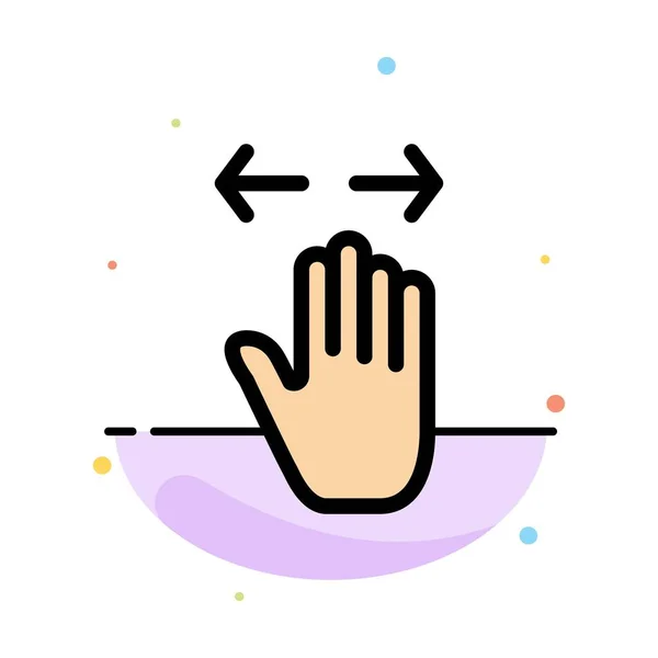 Hand, Geste, links, rechts, Zoom aus abstrakten flachen Farbsymbolen — Stockvektor