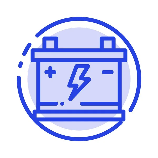 Accumulator, Battery, Power, Car Blue Dotted Line Icon — стоковый вектор