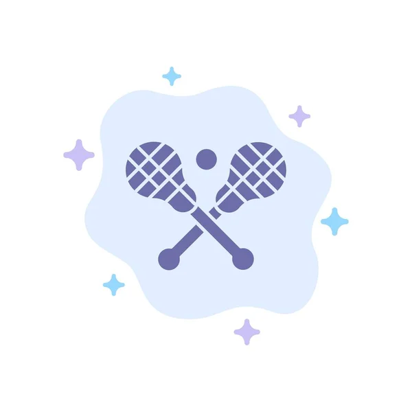 Crosse, Lacrosse, Stick, Sticks Icono azul en la nube abstracta Volver — Vector de stock