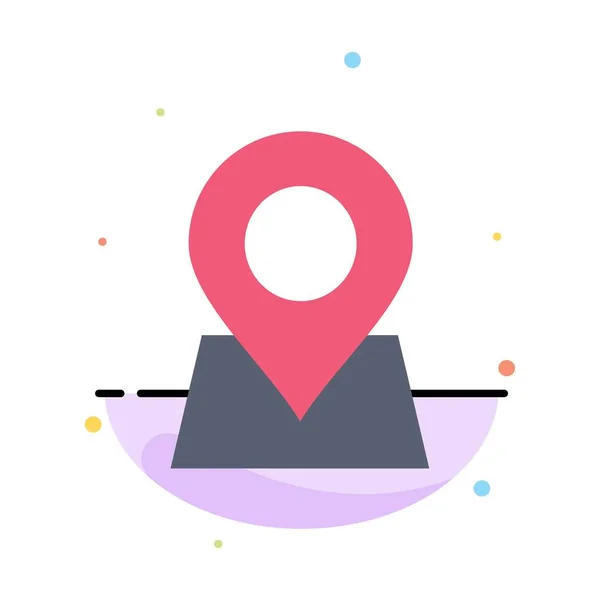 Localização, Mapa, Marcador, Pin Abstract Flat Color Icon Template — Vetor de Stock