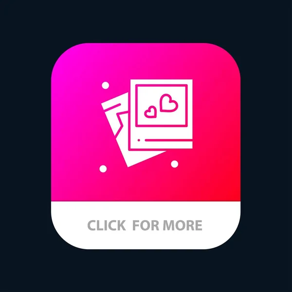 Frame, Amor, Coração, Casamento Mobile App Botão. Android e IOS G — Vetor de Stock