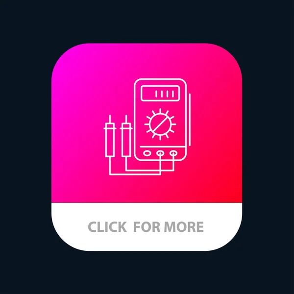 Voltmètre, Ampère, Watt, Numérique, Testeur Bouton d'application mobile. Andr — Image vectorielle