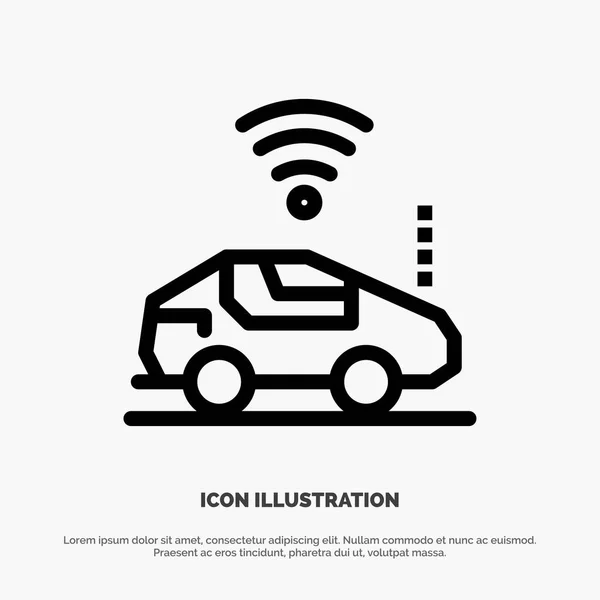 Auto, Car, Wifi, Signal Line Icon Vector