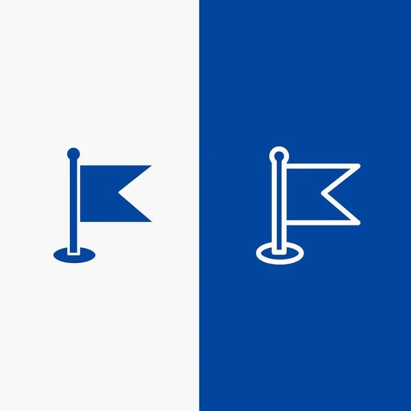 Bandeira, Localização, Mapa, Linha do Mundo e Glyph Ícone sólido Bandeira azul —  Vetores de Stock