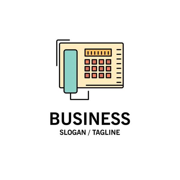 Teléfono, Fax, Número, Plantilla de logotipo del negocio de llamadas. Color plano — Vector de stock