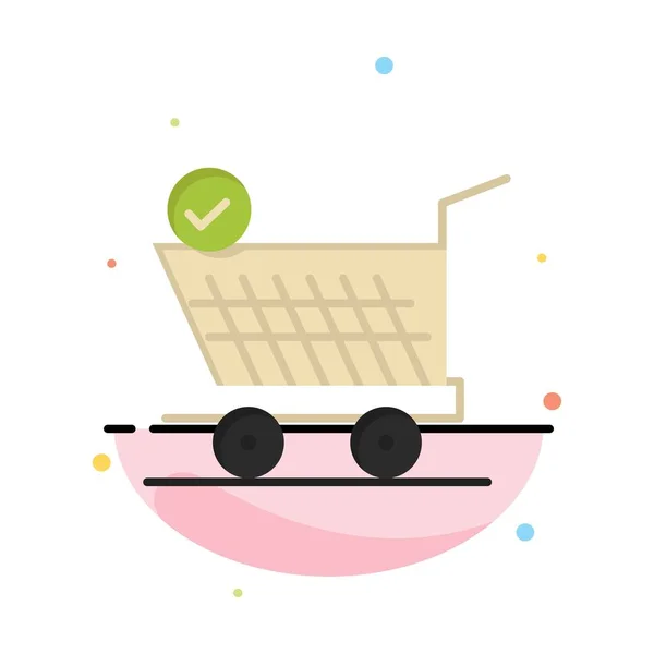 Carro, Venta al por menor, Compras, Carrito Plantilla de icono de color plano abstracto — Vector de stock