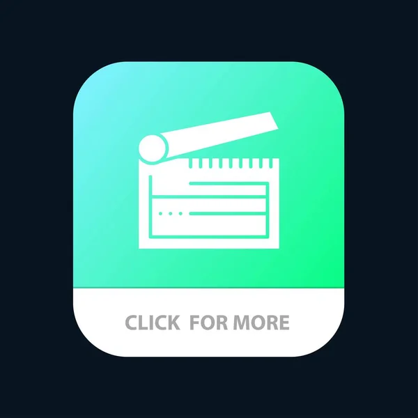 Acción, Tablero, Clapboard, Clapper, Clapperboard Mobile App Butto — Vector de stock