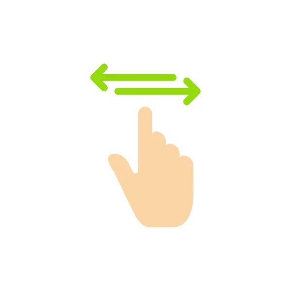 Doigt, gestes, main, gauche, droite Icône de couleur plate. Vecteur ico — Image vectorielle