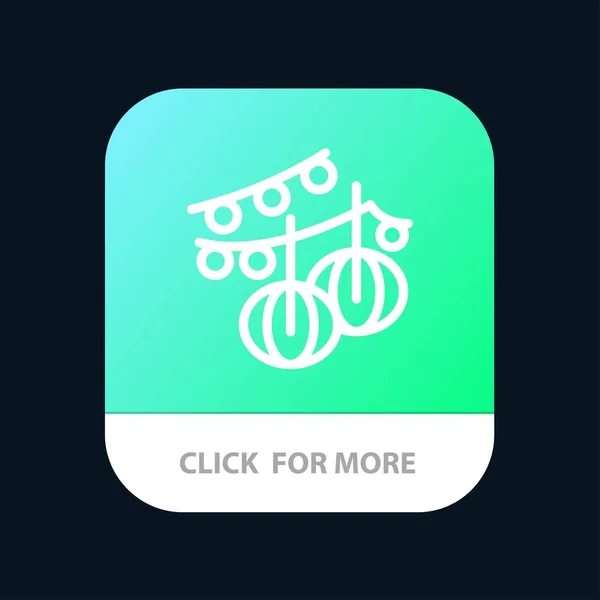 Διακόσμηση Μπάλες Κρέμασμα Φανάρι Mobile App Κουμπί Έκδοση Γραμμής Android — Διανυσματικό Αρχείο