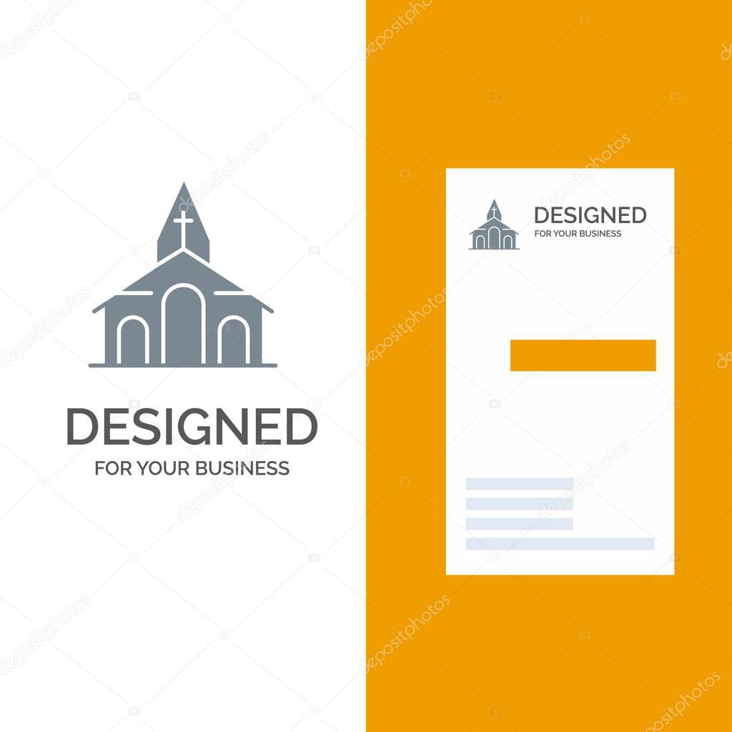 Building, Christmas, Church, Spring Grey Logo Design and Busines