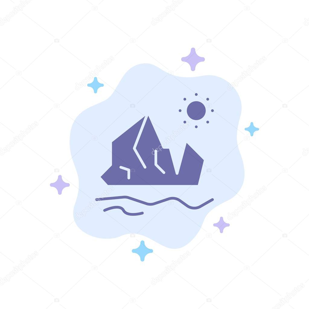 Ecology, Environment, Ice, Iceberg, Melting Blue Icon on Abstrac