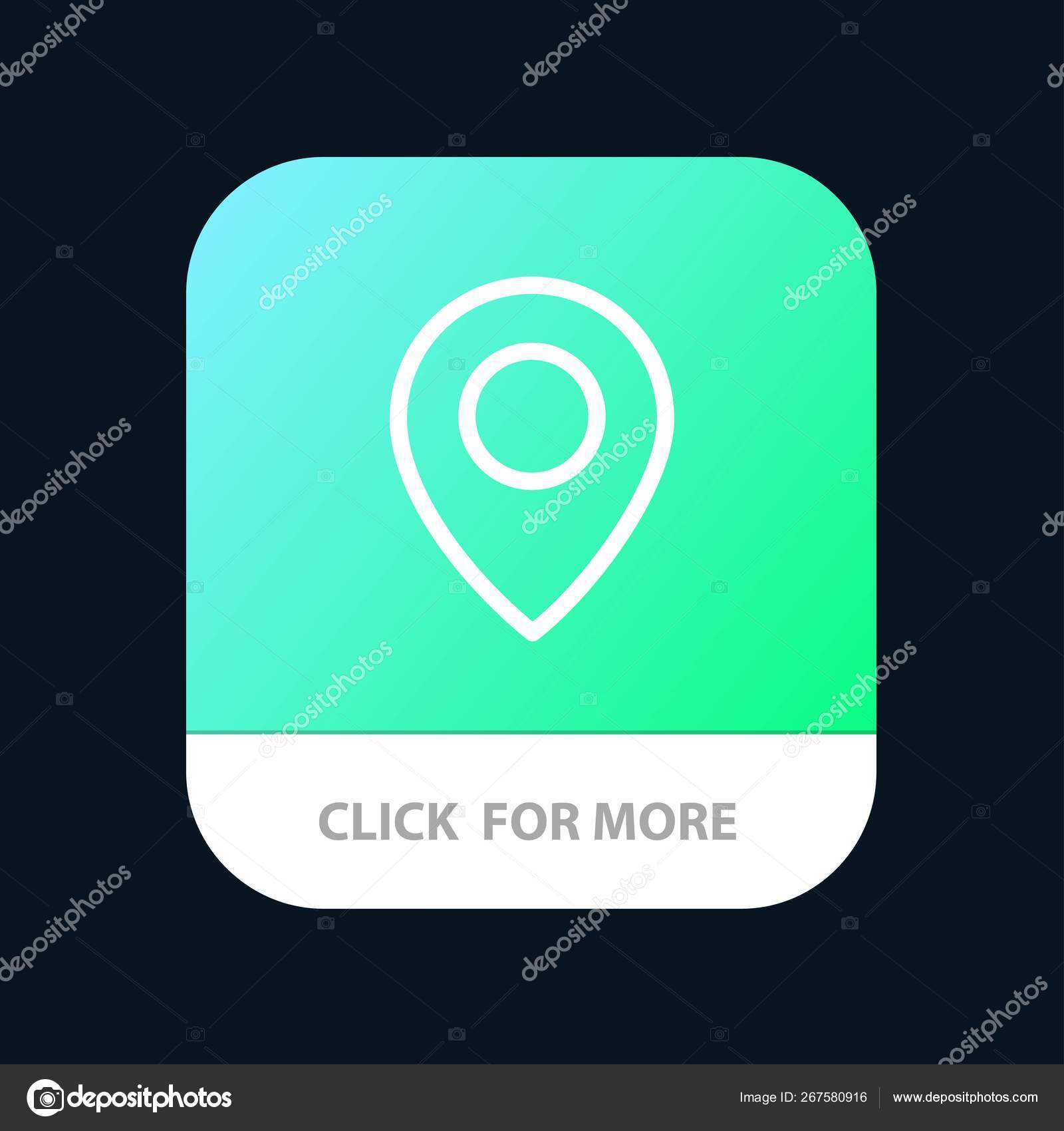 Twitter, Location, Map Mobile App Button. Android and IOS Line V Stock