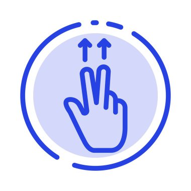 Parmaklar, Hareket, Ups Mavi Noktalı Çizgi Simgesi