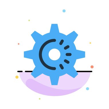 Dişli, Dişli, Ayar, Fikir Soyut Düz Renk Simgesi Şablonu