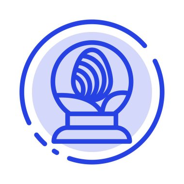 Cam, Küre, Yumurta, Paskalya Mavisi Noktalı Çizgi Simgesi