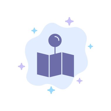 Konum, Harita, İşaretçi, Soyut Bulut Backgrou'da Mavi Simgeyi İkile