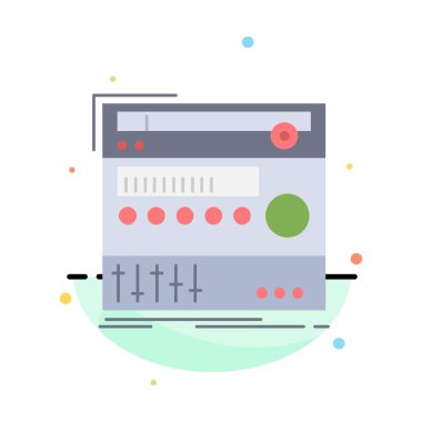 raf, bileşen, modül, ses, stüdyo düz renk simge vektör