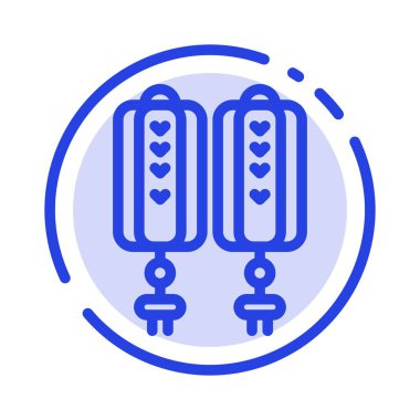 Kolye, Çin, Çin, Dekorasyon Mavi Noktalı Satır Simgesi