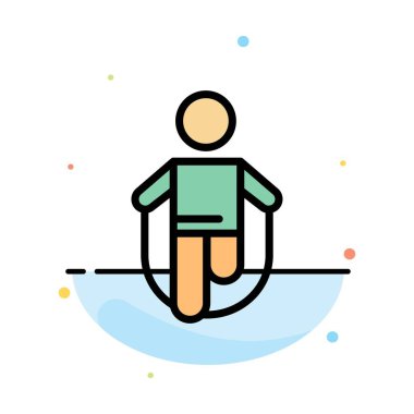 Aktivite, Atlama, Atlama, İp, Atlama Soyut Düz Renk Simgesi