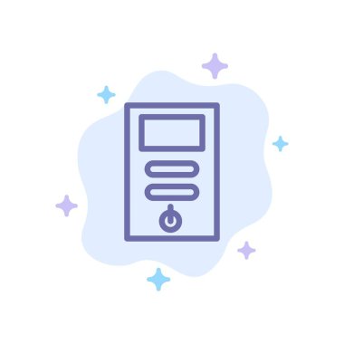 Bilgisayar, Işlemci, PC, soyutlama bulut Backgr üzerinde Stabilizer mavi simge