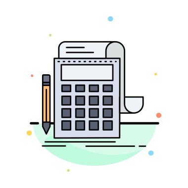 Muhasebe, denetim, bankacılık, hesaplama, hesap makinesi düz renk ı