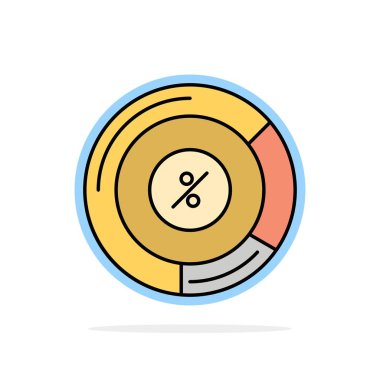 Pasta, Yüzde, Grafik, Paylaş Soyut Daire Arka Plan Düz co