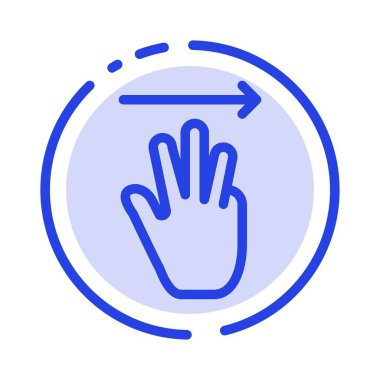 El, El İmleci, Yukarı, Sağ Mavi Noktalı Çizgi Simgesi