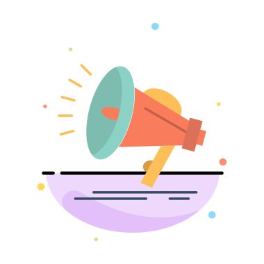 Hoparlör, yüksek sesle, ses, sesli soyut düz renk simge şablonu