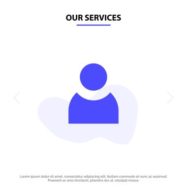 Hizmetlerimiz Avatar, Kullanıcı, Temel Katı Glyph Icon Web kartı Templ