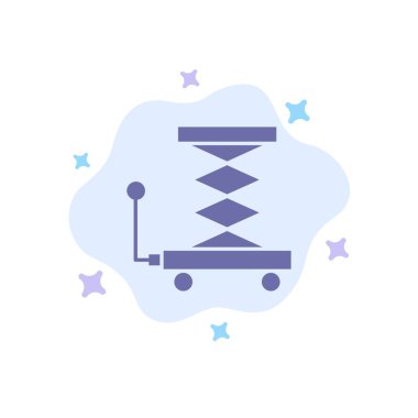 Soyut Bulut Bac Araba, İnşaat, Asansör, Makas Mavi Simge