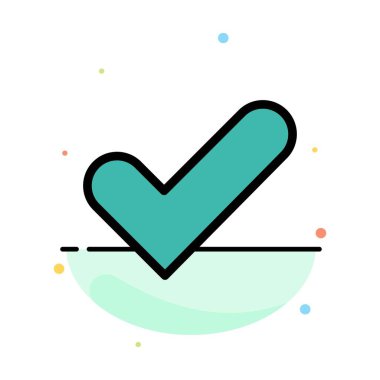 Çek, Tamam, Onayla, İyi Soyut Düz Renk Simgesi Şablonu