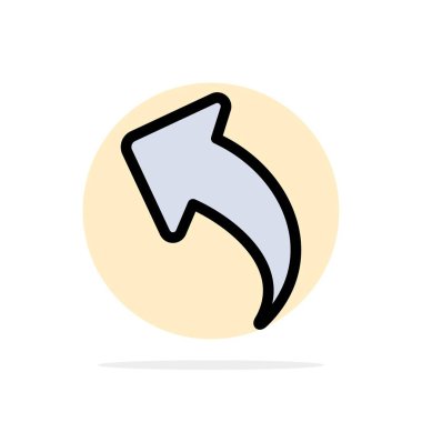 Ok, Yukarı, Geri Soyut Çember Düz Arkaplan Renk Simgesi