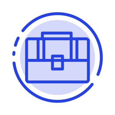 Çanta, Bavul, Kasa, Çanta Mavi Noktalı Çizgi Simgesi