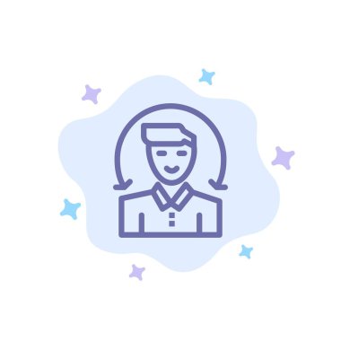 Kullanıcı, Erkek, İstemci, Hizmetler Mavi Simge Soyut Bulut Backgro